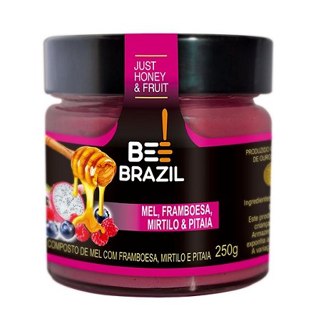 MEL COM PITAIA MIRTILO E FRAMBOESA 250G BEE BRAZIL