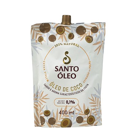 OLEO DE COCO EXTRAVIRGEM DA POLPA POUCH 400ML SANTO OLEO