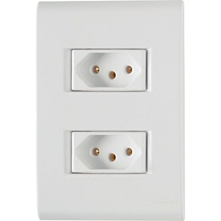 CONJUNTO 4X2 COM 2 TOMADAS 10 A TRAMONTINA LIZ BR 57170/265