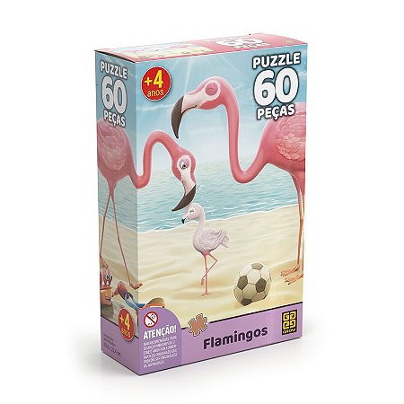 Quebra-Cabeça - 60 Peças - Flamingos - Grow