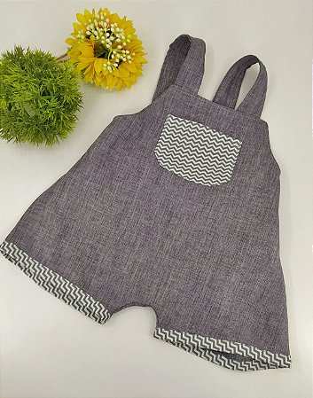 Macacão Zeca - Cinza e chevron