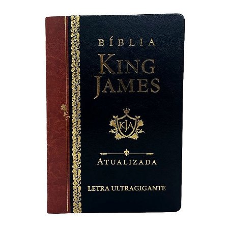 Biblia King James Atualizada KJA Letra Ultra Gigante Capa Preta e Marrom