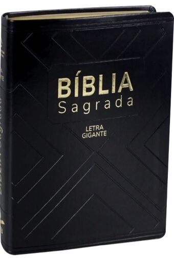 Biblia Media Capa sintetica Preta Letra Gigante