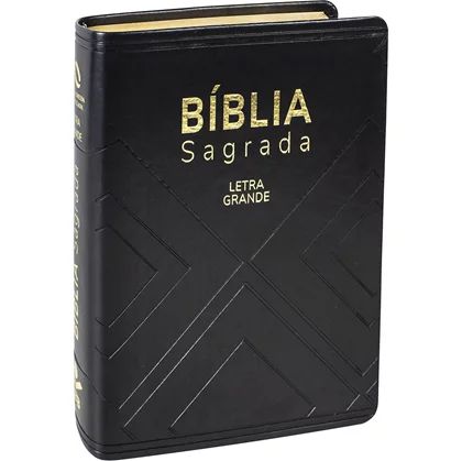 Biblia Media Letra Grande NAA Capa Geométrica Preta