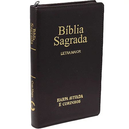 Bíblia Sagrada Slim C/ Zíper | ARC | Letra Maior | Capa Luxo Marrom