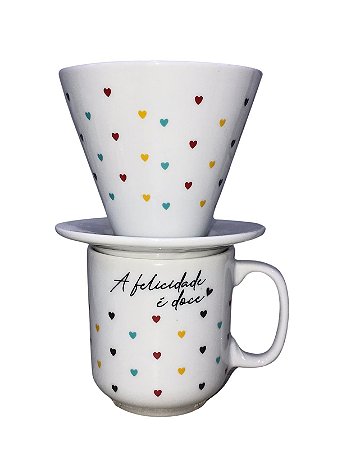 KIT COADOR + CANECA - A FELICIDADE É DOCE