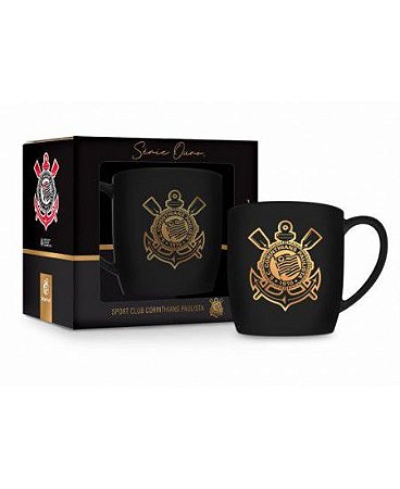 CANECA PORCELANA URBAN 360ML - CORINTHIANS SERIE OURO