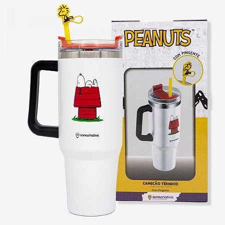 CANECÂO TÉRMICO TUMBLER  CANUDO + PIGENTE FRIO ATE 12 HORAS  SNOOPY