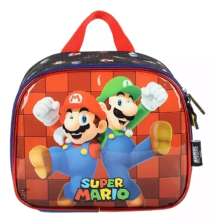 LANCHEIRA ESCOLAR TÉRMICA - MARIO BROS E LUIGI