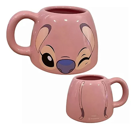 CANECA ORNAMENTO DECORATIVO ANGEL STITCH 450ML