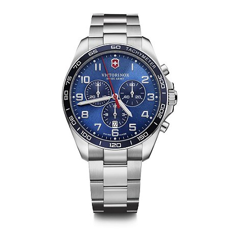 Relógio Victorinox masculino fieldforce classic chronogaph azul
