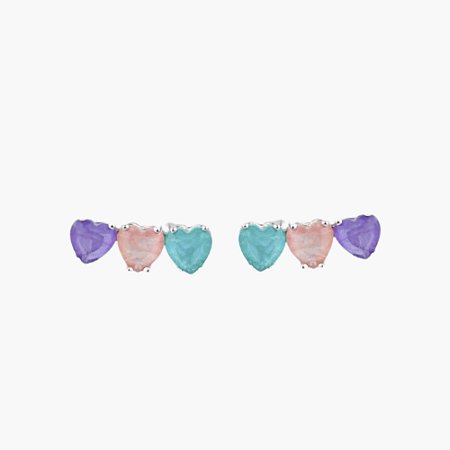 Brinco Ear Cuff Color Candy Banhado a Prata 925