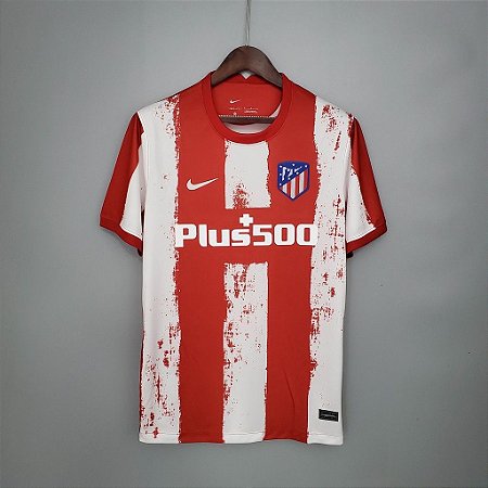 Camisa Atlético Madrid Home 21/22 s/nº Torcedor Nike Masculina - Vermelho+Branco  - Catálogo do Esporte.