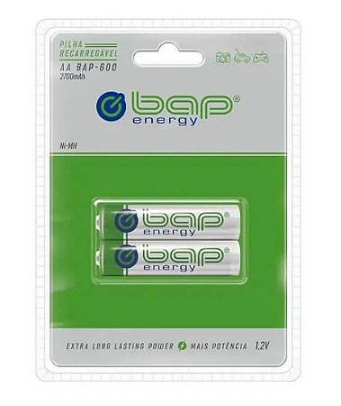 Pilha AA recarregável bap-energy BAP-600 2700mAh 1.2V