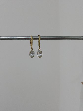 Argola zircônia oval 6x8