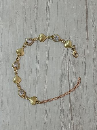 Pulseira coração zircônia 6 mm