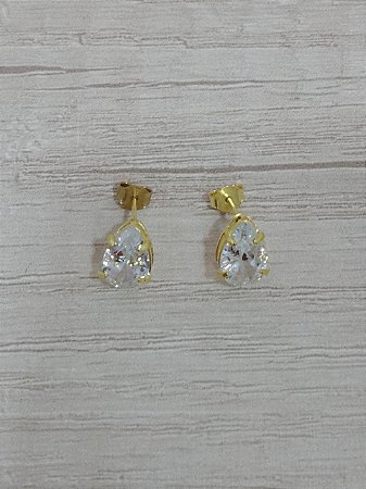 Brinco zircônia gota 7x10