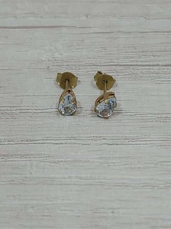 Brinco gota 4x6 mm zircônia