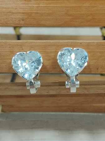 Brinco de pressão coração zircônia