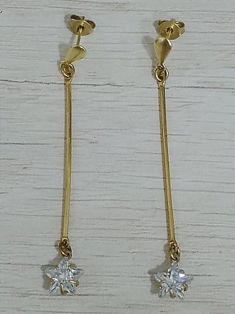 Brinco zircônia estrela