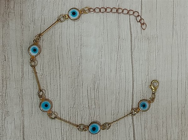 Pulseira olho grego branco