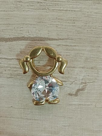 Pingente menina zircônia