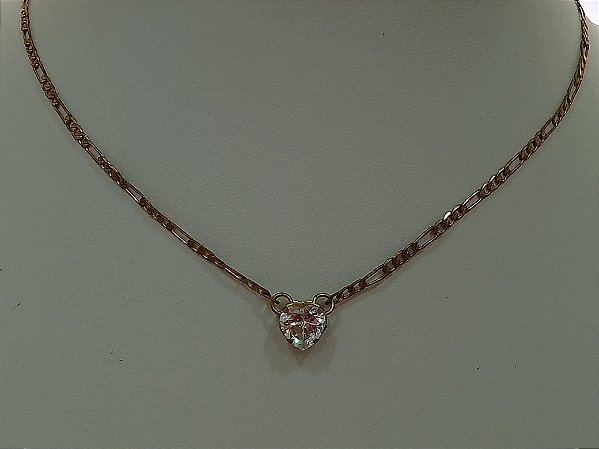 Choker com coração zirconia
