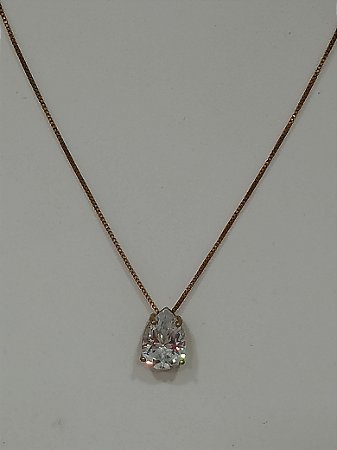 Gargantilha gota em zircônia