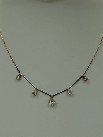 Choker gotas em zircônia