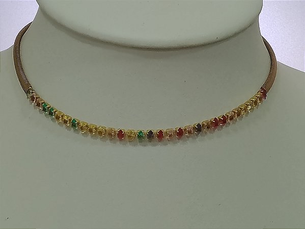 Choker em malha com Riviera