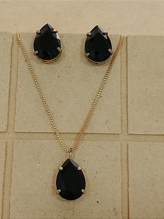 Conjunto  gota 10x14 em vidro lapidado