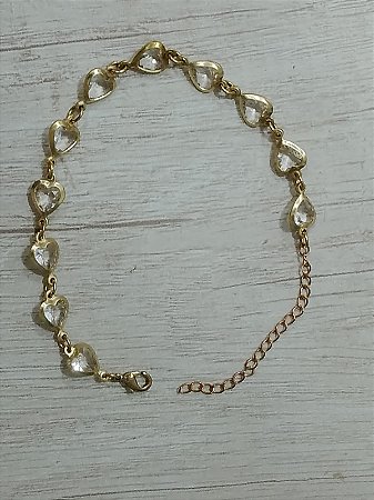 Pulseira coração cristal