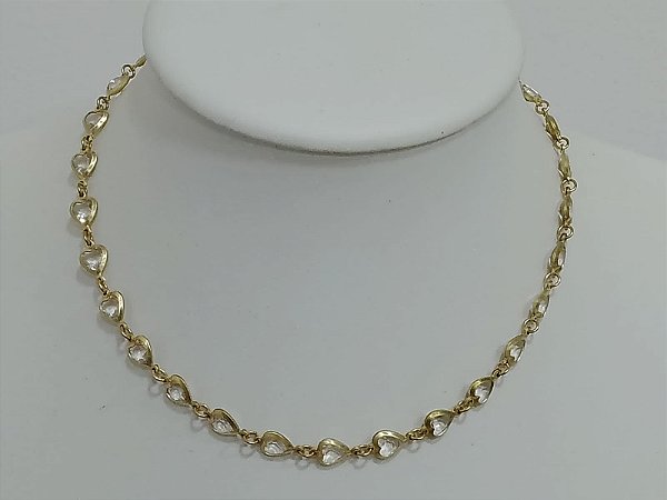 Choker coração 6 mm cristal