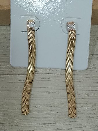 Brinco corrente malha 4 mm com zircônia