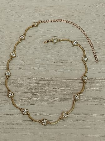 Choker coração com zircônia