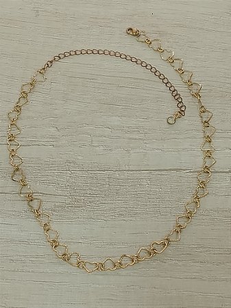 Choker coração vazado diamantado