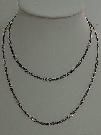 Colar  elo alternado 50 cm