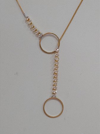 Colar gravata dois círculos