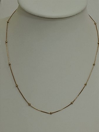 Colar corrente veneziana com bolinha