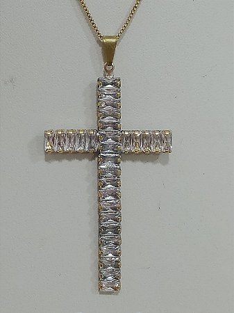 Pingente baguete em zircônia