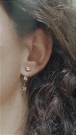 Brinco em zirconia carré