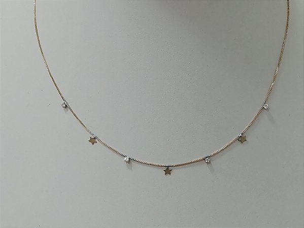 Choker ponto de luz e estrela