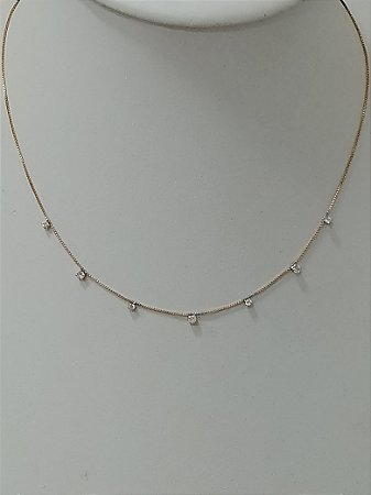Choker corrente veneziana com pontos de luz