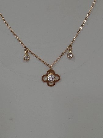 Choker flor vazada com zircônia