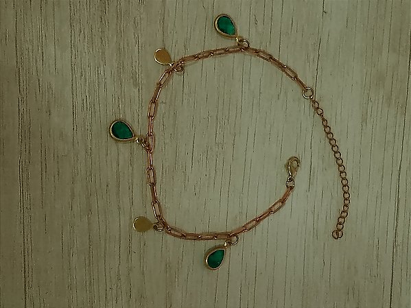 Pulseira corrente elo com gotas
