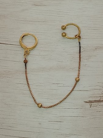 Argola corrente bola com piercing fake