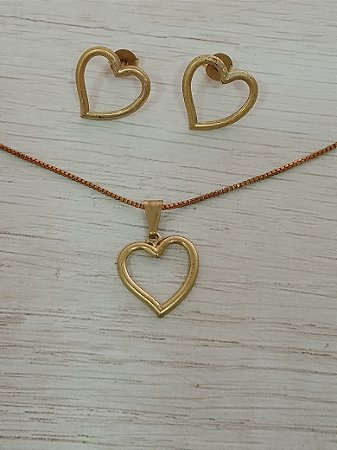 Conjunto coração vazado