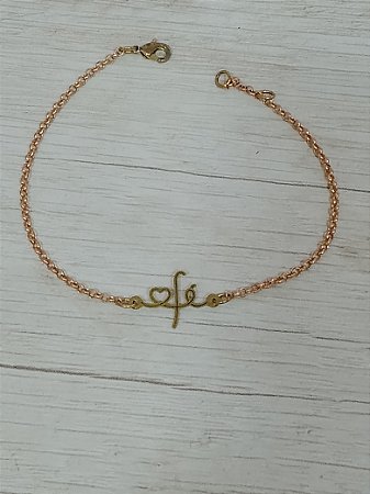 Pulseira fé em elo português
