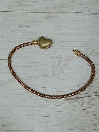 Pulseira para berloque diversos tamanhos no fecho coração