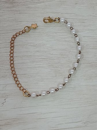 Pulseira infantil com pérolas
